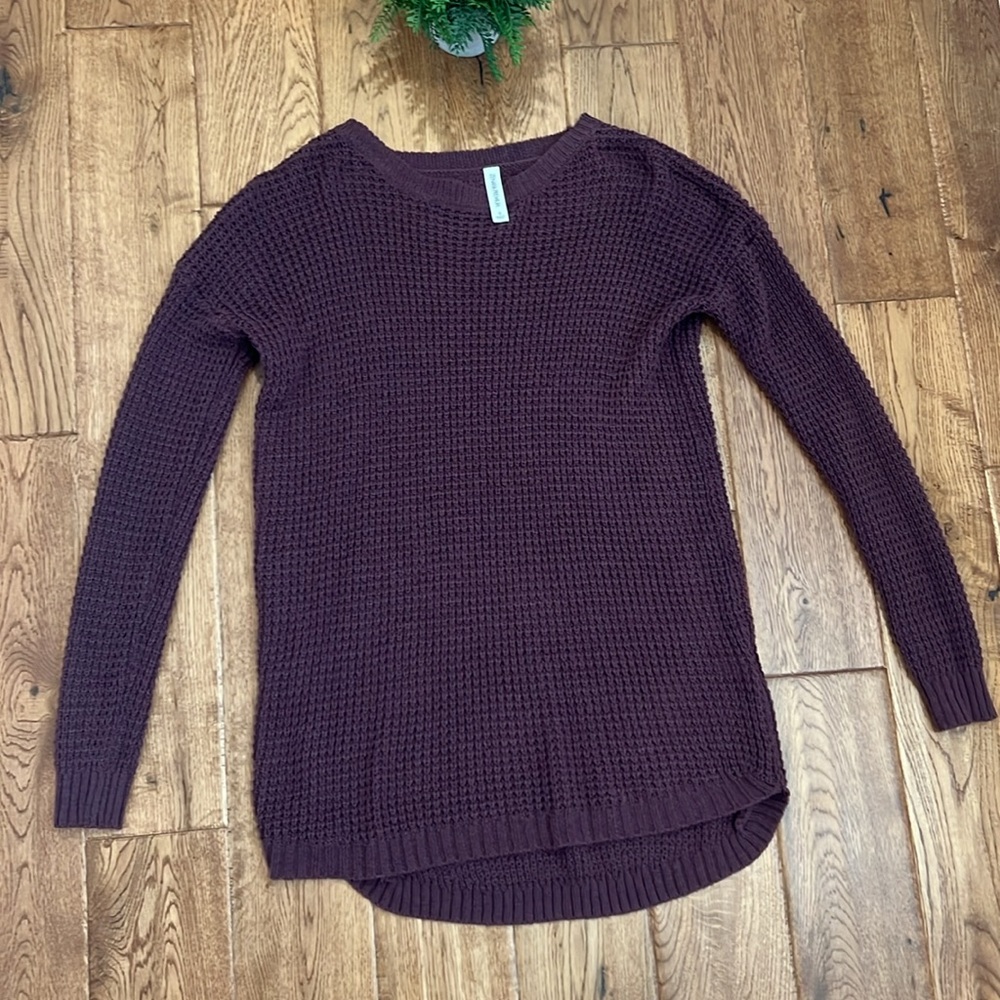 ZENANA Waffle Knit Tunic Sweater Size S